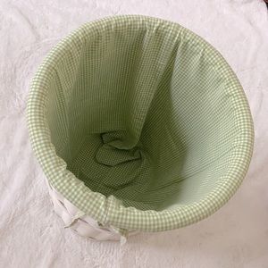 Pottery Barn Kids green gingham laundry liner